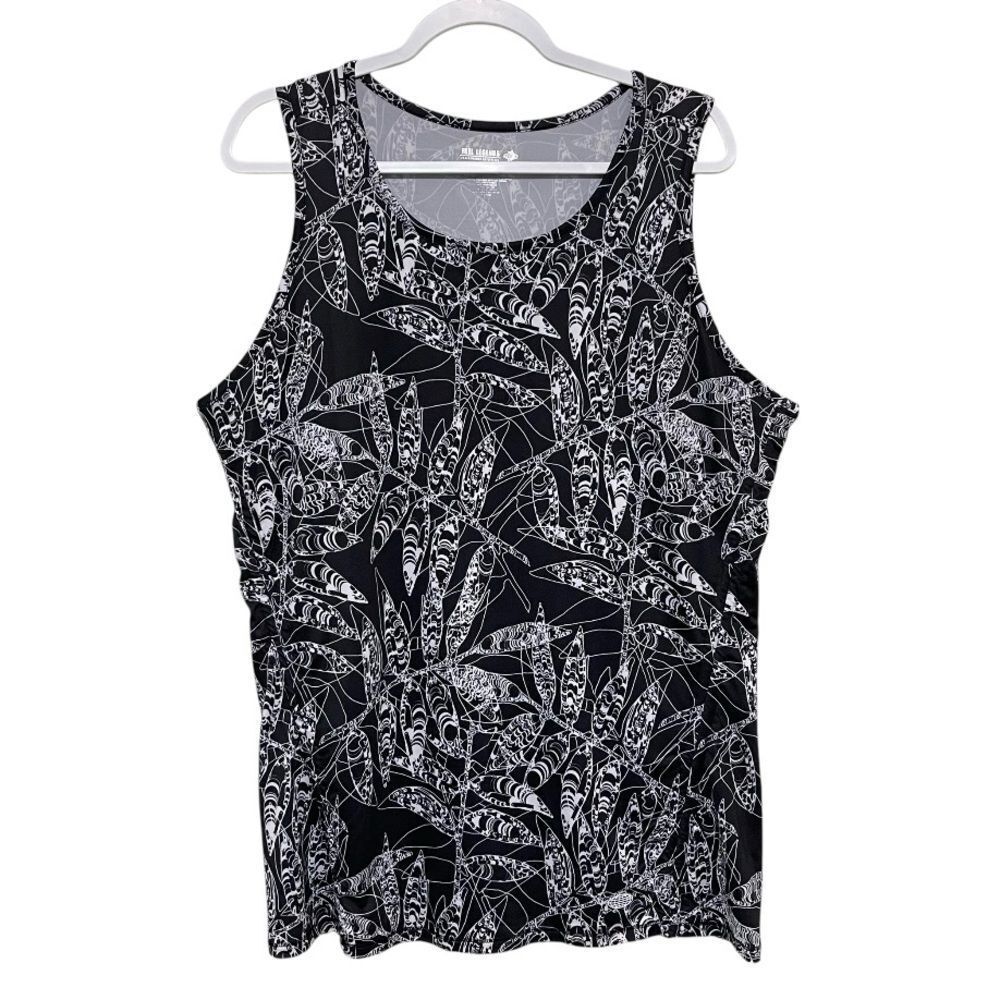 Reel Legends Performance Reel-Tec Tank Tropical Leaf Athleisure Stretch Size XL
